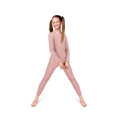 Rocky Thermal Underwear Kids Girls Thermal Underwear Set Long Johns kid Thermals Kid Base Layer kids thermals top bottom set, Pink Striped, X-Large, Standard-185 GSM, THERMALS SET