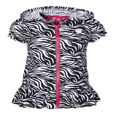 Beach Coverups for Girls Swimsuit Cover Up Cotton Terry Hood Swim Robe Swimwear - Zebra Print (Size 5/6)