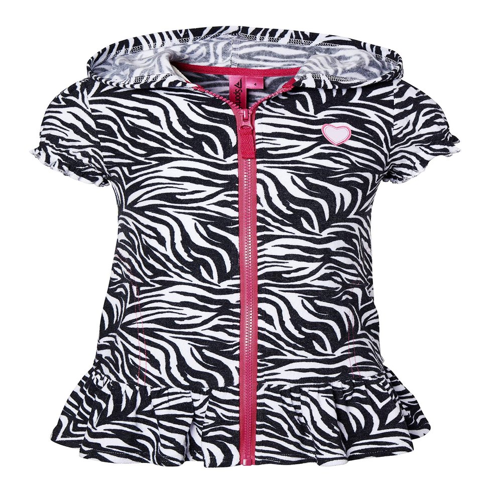 Beach Coverups for Girls Swimsuit Cover Up Cotton Terry Hood Swim Robe Swimwear - Zebra Print (Size 5/6)