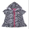 Beach Coverups for Girls Swimsuit Cover Up Cotton Terry Hood Swim Robe Swimwear - Zebra Print (Size 5/6) view 3
