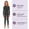Rocky Thermal Underwear Kids Girls Thermal Underwear Set Long Johns kid Thermals Kid Base Layer kids thermals top bottom set, Black Striped, Large, Standard-185 GSM, THERMALS SET view 2