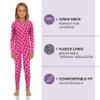 Rocky Thermal Underwear Kids Girls Thermal Underwear Set Long Johns kid Thermals Kid Base Layer kids thermals top bottom set, Thermal Set inner fleece, X-Small, Heart Design view 2