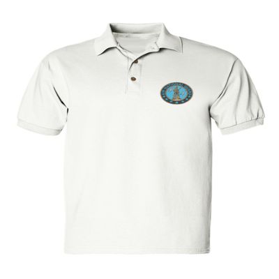 ALLNTRENDS Men's Polo T Shirt US Air National Guard Embroidered Military Shirt (L, White)
