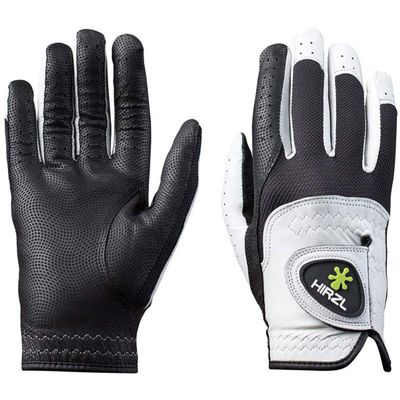 HIRZL Trust Control 2.0 Golf Glove, All Weather Mens Golf Glove, White/Black, Kangaroo Leather Palm, Cabretta Leather Backhand, Trusted by Pros, Sweat Free, Ultimate Grip