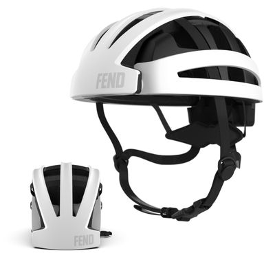FEND One Foldable Bike Helmet Patented Smart-Fold 50% Compact Design, Award-Winning Safety CPSC/EN1078 Certified, for Adults, Commuters, E-Bikes, Scooters