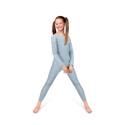 Rocky Thermal Underwear Kids Girls Thermal Underwear Set Long Johns kid Thermals Kid Base Layer kids thermals top bottom set, Thermal Set inner fleece, Small, Seafoam Striped