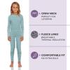 Rocky Thermal Underwear Kids Girls Thermal Underwear Set Long Johns kid Thermals Kid Base Layer kids thermals top bottom set, Thermal Set inner fleece, Small, Seafoam Striped view 2