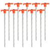 12-Piece Galvanized Steel Tent Pegs - Orange Garden Stakes view 1