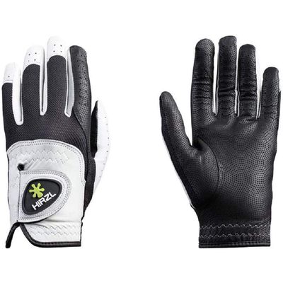 HIRZL Trust Control 2.0 Golf Glove, All Weather Mens Golf Glove, White/Black, Kangaroo Leather Palm, Cabretta Leather Backhand, Trusted by Pros, Sweat Free, Ultimate Grip
