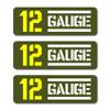 12 Gauge Ammo Bullet Olive Color Vinyl Decal Sticker 3"x1" 3-Pack view 1