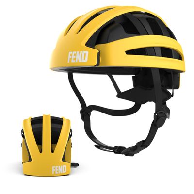 FEND One Foldable Bike Helmet Patented Smart-Fold 50% Compact Design, Award-Winning Safety CPSC/EN1078 Certified, for Adults, Commuters, E-Bikes, Scooters