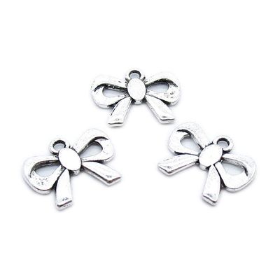 30 Pieces Antique Silver Plated Jewelry Charms GY04156 Bow Tie Bowtie