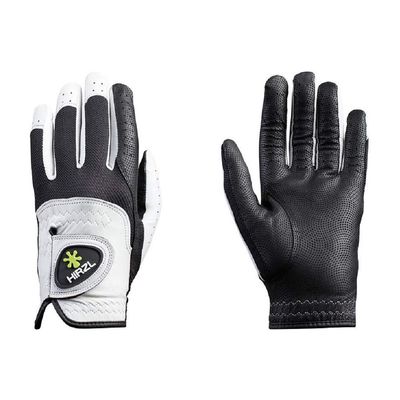 HIRZL Trust Control 2.0 Golf Glove, All Weather Mens Golf Glove, White/Black, Kangaroo Leather Palm, Cabretta Leather Backhand, Trusted by Pros, Sweat Free, Ultimate Grip