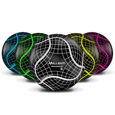 Millenti ProGrid Club Soccer Ball - Size 5 Black White Soccer Ball, Training Ball + Match Ball, High-Visibility Easy-to-Track Design (Black White), SB0905W(SB-PG-Traditional)
