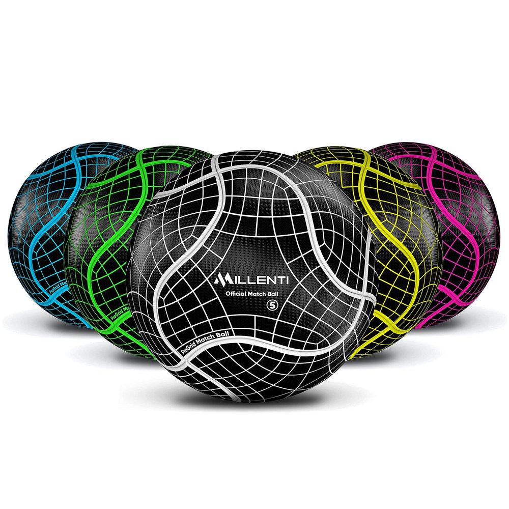 Millenti ProGrid Club Soccer Ball - Size 5 Black White Soccer Ball, Training Ball + Match Ball, High-Visibility Easy-to-Track Design (Black White), SB0905W(SB-PG-Traditional)