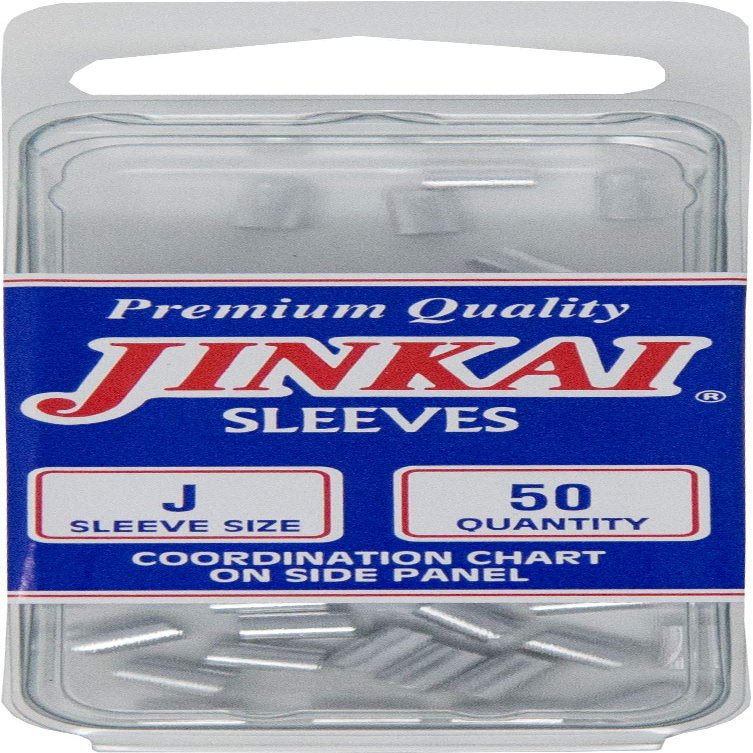 JINKAI Fluorocarbon/Monofiliment Leader Crimping Sleeves 50 Pack Mono Fluoro Leader Crimp Sleeve (J)