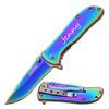GIFTS INFINITY Customized Engraved Pocket Folding Knife - Groomsmen Wedding Party Monogrammed (TF-861RB) view 1