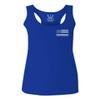 0084. American Flag Thin Blue Line Police Lives Matter Support Patriotic NY Sheriff Women's Tank Top Racerback (Royal Medium)