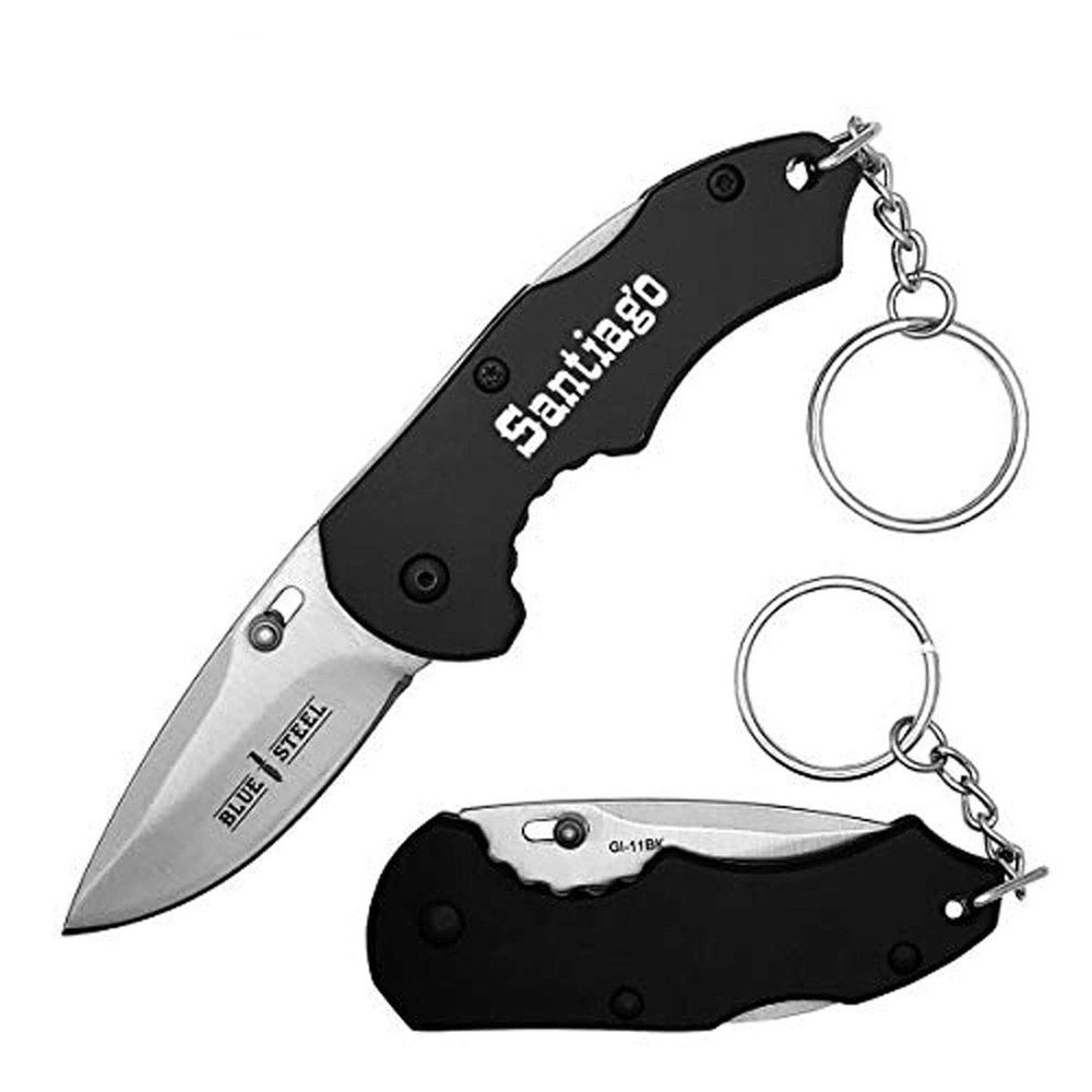 GIFTS INFINITY Customized Engraved Pocket Folding Knife - Groomsmen Wedding Party Monogrammed (GI-11BK)