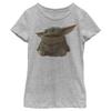 STAR WARS Girl's The Mandalorian The Child Portrait T-Shirt - Athletic Heather - X Small view 1
