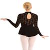 Aislor Women's Girls Ballet Dance Dress Lace Long Sleeve Figure Ice Skating Dress Leotard Dancewear Black X-Small view 4