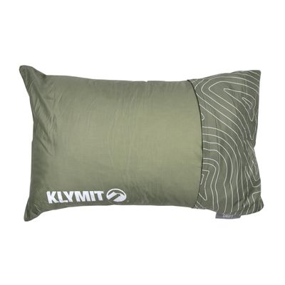 Klymit Drift Camping Pillow, Shredded Memory Foam Travel Pillow with Reversible Cover for Outdoor Use, Green, Large