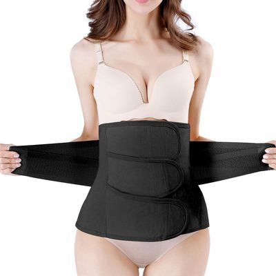 Postpartum Girdle C-Section Recovery Belt Back Support Belly Wrap Belly Band Shapewear (Black, S)