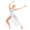 JEATHA Women's Shiny Sequins Lyrical Modern Contemporary Dance Dress Costume Long Flowy Slit Skirts White X-Large view 4