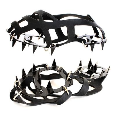 shlutesoy 1 Pair 18-Teeth Winter Hiking Climbing Chain Cleats Snow Non-Slip Shoes Crampons Black M