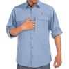 Mens Safari Shirts Long Sleeve UV Protection Hiking Fishing UPF 50+ Quick Dry Cooling Travel Shirts#5066-Blue-XXL view 4
