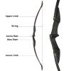 TOPARCHERY Archery 57" Takedown Youth Recurve Bow Hunting Black Long Bow for Beginner Teenagers Right Left Hand Black - Draw Weight 30lbs 40lbs (40) view 2