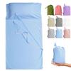 Cozysilk Brand - GANNAFEE Cotton Sleeping Bag Liner with Zipper - 100% Cotton Travel Sheet Sleep Sack Adult - Travel Sleeping Bag for Hotels Camping Hiking (Single - 33.5 x 87 inch, Blue) view 1
