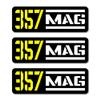 357 MAG Ammo Bullet Balck Yellow Vinyl Decal Sticker Label 3"x1" 3-Pack view 1