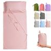 Cozysilk Brand - GANNAFEE Cotton Sleeping Bag Liner with Zipper - 100% Cotton Travel Sheet Sleep Sack Adult - Travel Sleeping Bag for Hotels Camping Hiking (Single - 33.5 x 87 inch, Pink) view 1