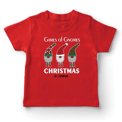 lepni.me Kids T-Shirt Game of Gnomes Christmas is Coming Cute Nordic Gnome (14-15 Years Red Multi Color)