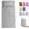 Cozysilk Brand - GANNAFEE Cotton Sleeping Bag Liner with Zipper - 100% Cotton Travel Sheet Sleep Sack Adult - Travel Sleeping Bag for Hotels Camping Hiking (Single - 33.5 x 87 inch, Light Grey) view 1