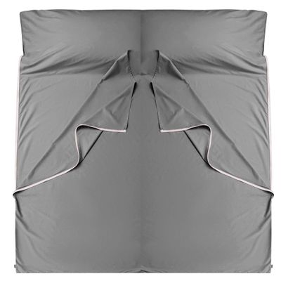 Cozysilk Brand - GANNAFEE Cotton Sleeping Bag Liner with Zipper - 100% Cotton Travel Sheet Sleep Sack Adult - Travel Sleeping Bag for Hotels Camping Hiking (Double - 71 x 87 inch, A-Dark Grey)