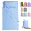 Cozysilk Brand - GANNAFEE Cotton Sleeping Bag Liner with Zipper - 100% Cotton Travel Sheet Sleep Sack Adult - Travel Sleeping Bag for Hotels Camping Hiking (Single Luxury - 41 x 87 inch, Blue) view 1