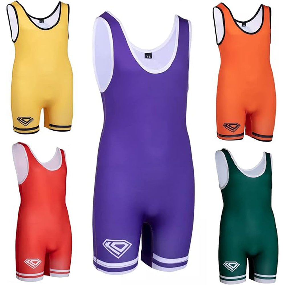 KO Sports Gear Unisex Wrestling Singlet for Adult Wrestlers - Wrestling Singlet for Men & Women - Bold Durable Uniform, Stretchy Breathable Material - Purple, Adult X-Small