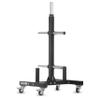 Commercial Olympic Bumper Plate Tree, 750 lb Capacity, with Two Bar Holders and Transport Wheels view 1