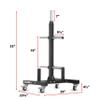 Commercial Olympic Bumper Plate Tree, 750 lb Capacity, with Two Bar Holders and Transport Wheels view 2