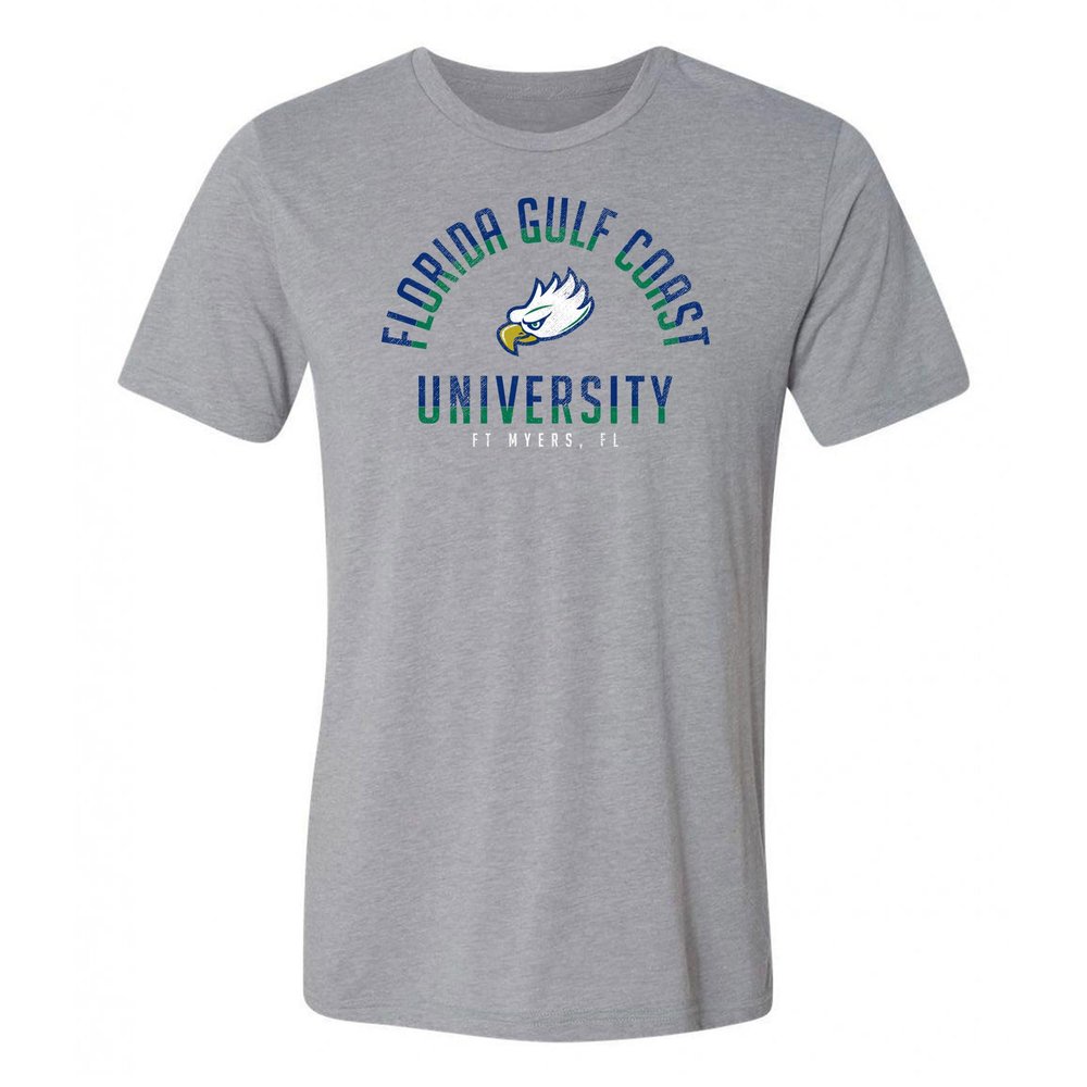 UGP Campus Apparel AS1181BC - FGCU Eagles Division Arch Canvas Triblend T-Shirt - 2X-Large - Athletic Grey