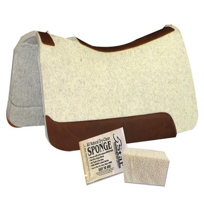 5 Star Equine Products - 7/8" Thick Western Contoured Natural Barrel Pad 30" x 28" Wool Horse Blanket