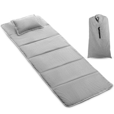 Alpcour Mattress Pad for Camping Cot Ultra Plush Corduroy Cot Topper w/ Matching Pillow & Storage Carry Case Easy Clean, Foldable, Compact Design for Outdoor Travel, Hiking & Backpacking 75x28