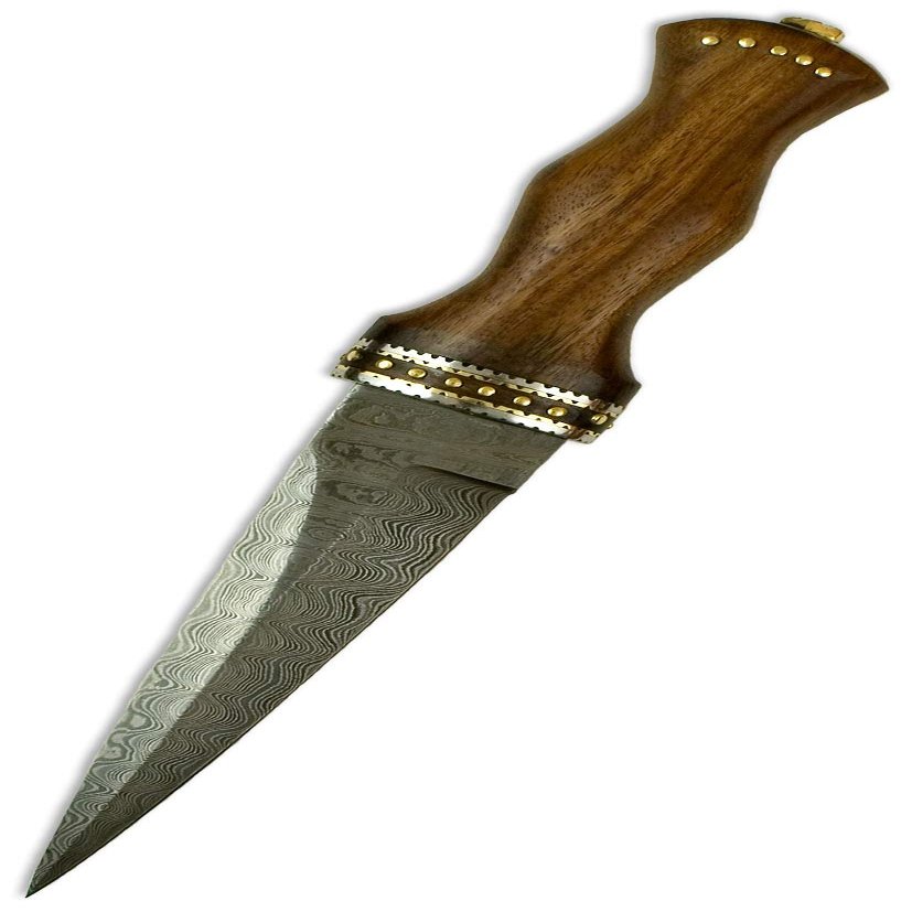 SZCO Damascus Dirk with Ornate Rosewood Handle