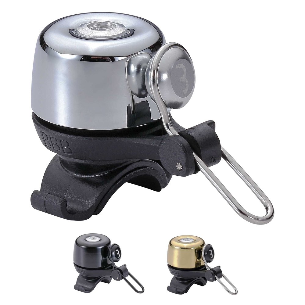 BBB Cycling Unisex's Noisy BBB-17 Cycling Bicycle Handlebar Sound Bell for Road Mountain and Racing Bikes Adults, Shiny Silver, One Size