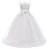 Flower Girls Lace Bridesmaid Dress Long A-line Wedding Pageant Long Dresses Little Princess Formal First Communion Birthday Party Floor Length Maxi Dress Kids Prom Puffy Tulle Ball Gowns White 7-8Y view 3