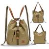 LeijingWomen Canvas Casual Multifunctional Microfiber Leather Large Capacity Handbag Shoulder Bags Backpack (one size, Grey) view 3