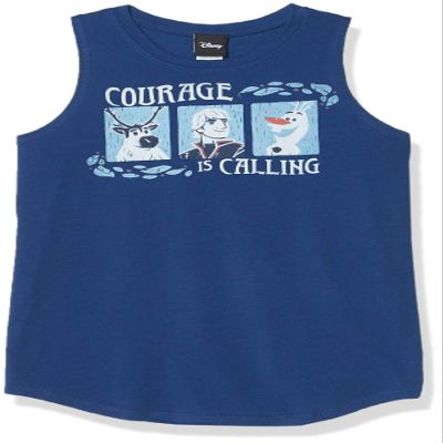 Disney Girls' T-Shirt, Navy, Large