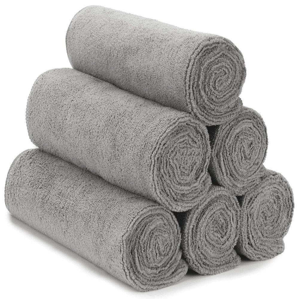S&T INC. Microfiber Gym Towels, Yoga Towel for Home and Gym Bag, 16 Inch x 27 Inch, 6 Pack